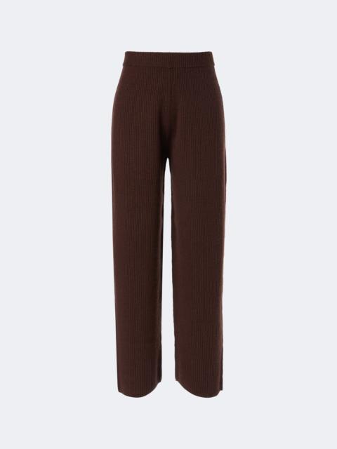 Sportmax Ribbed-knit wool and cashmere wide-leg pants