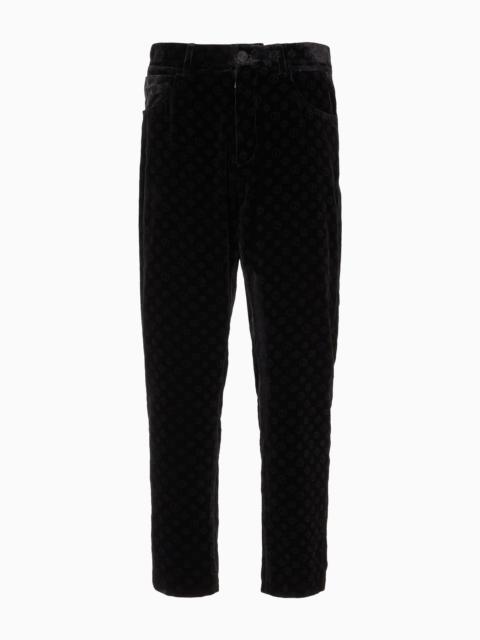 Giorgio’s single-pleat trousers in monogram silk and viscose