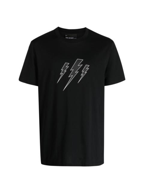 Neil Barrett Thunderbolt-print cotton T-shirt