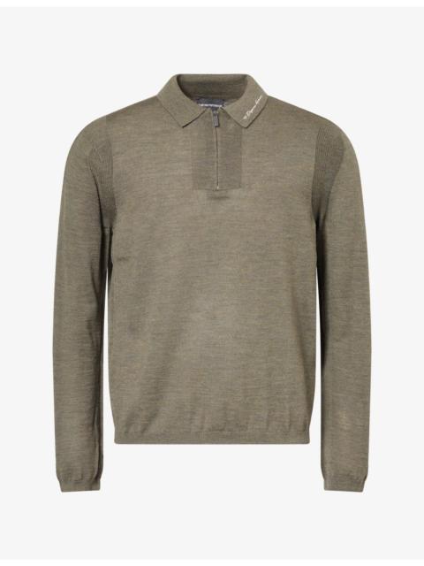EMPORIO ARMANI Script Virgin-Wool Polo Jumper