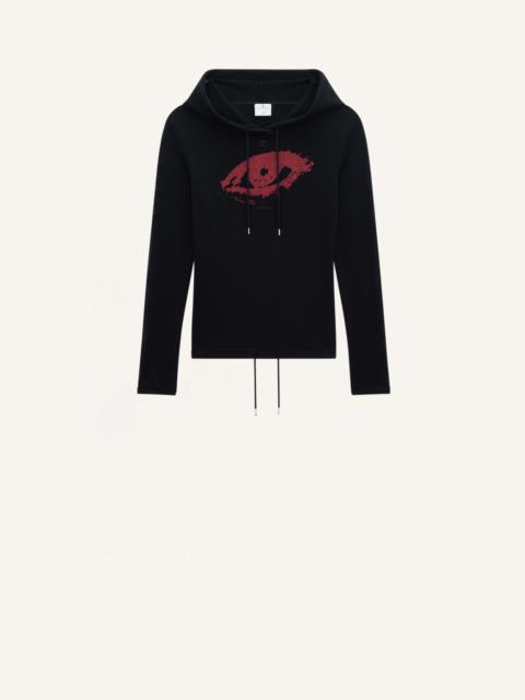 courrèges MESH PRINTED HOODIE