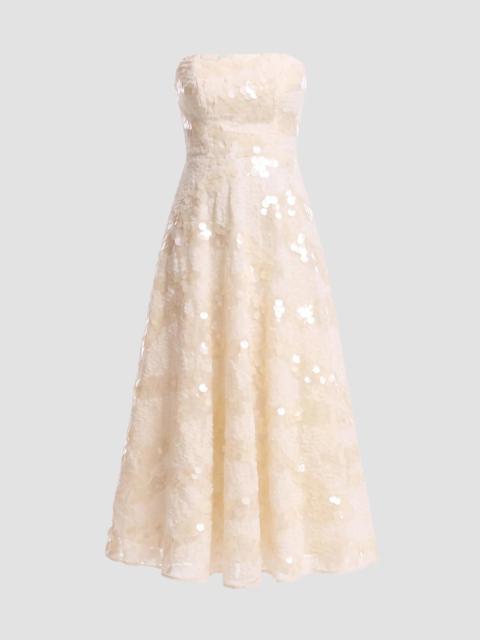 Dress The Population Women's Kailyn Sequined A-Line Midi Dress - Cream