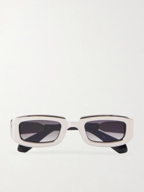 JACQUES MARIE MAGE Ryder rectangular-frame titanium sunglasses Silver