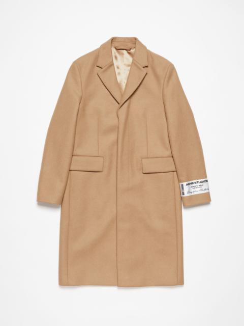 Single-breasted wool coat - Camel Beige