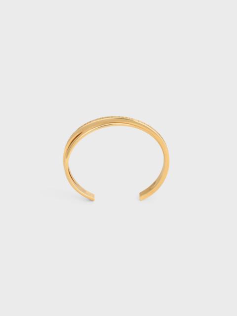 Celine Paris Double Thin Cuff in Brass with Gold Finish