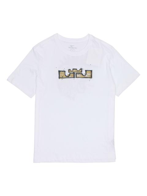 Nike Nike Dri-Fit Lebron Printing Basketball Sports T-Shirt 'White' DR1292-100