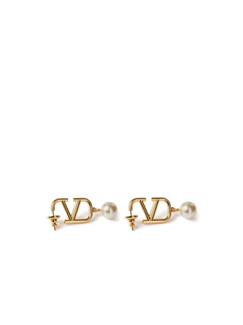 VLogo Signature pearl-drop earrings