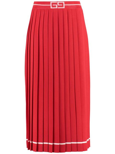 GUCCI GG-waistband jacquard midi skirt