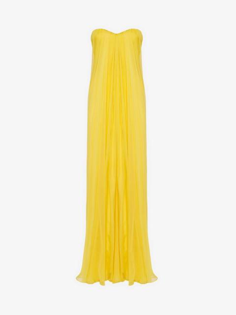 Women's Bustier Evening Dress in Bright Yellow