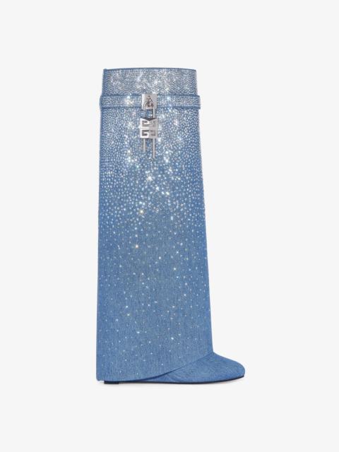 Givenchy SHARK LOCK BOOTS IN DENIM WITH STRASS