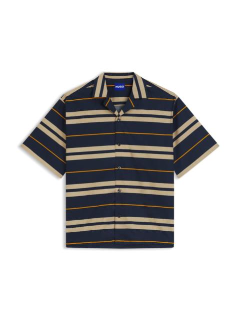 HUGO RELAXED-FIT SHIRT IN PRINTED COTTON POPLIN