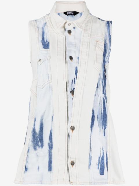 Diesel sleeveless bleached denim jacket