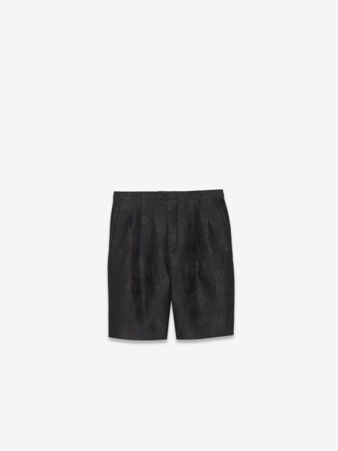 SAINT LAURENT high-rise shorts in jacquard silk and wool