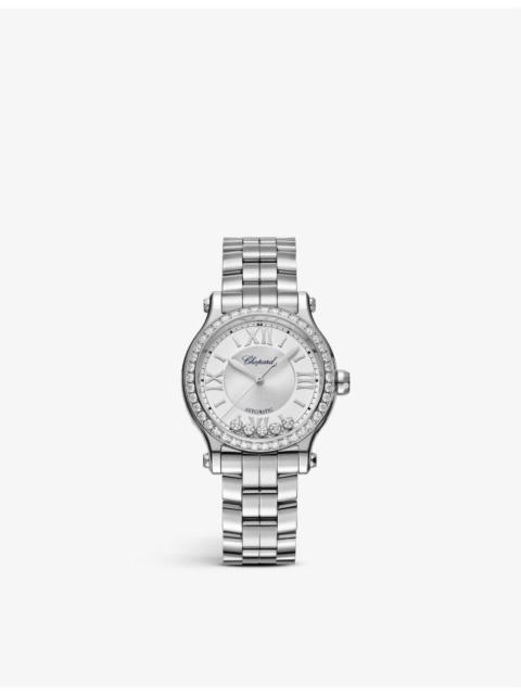Chopard 278608-3004 Happy Sport stainless-steel and 1.49ct diamond self-winding mechanical watch
