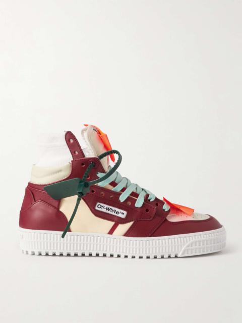 Off-White 3.0 Off-Court Leather, Canvas and Suede High-Top Sneakers