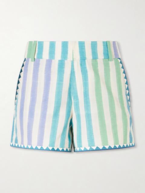 EMPORIO SIRENUSE Ikat Striped Cotton Shorts