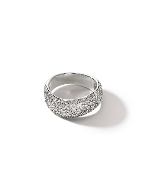 JOHN HARDY Surf Ring, Sterling Silver, Diamonds, Wide