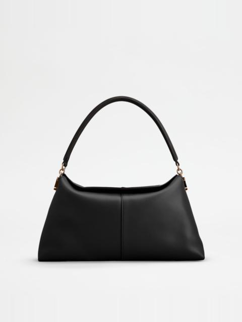 TOD'S T CASE SHOULDER BAG IN LEATHER SMALL - BLACK