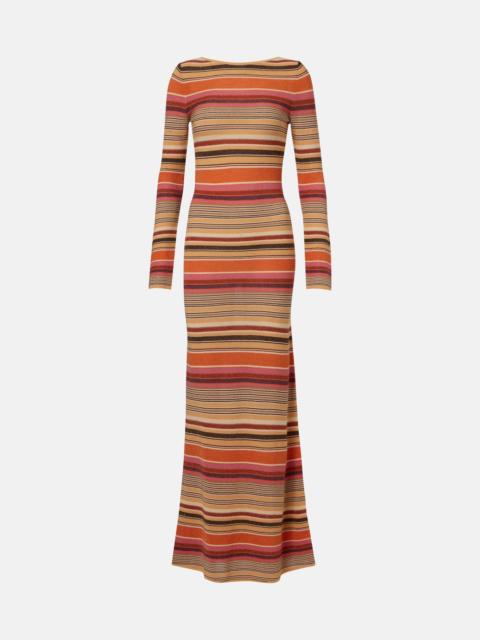 FAITHFULL Notturna striped maxi dress