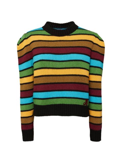 La DoubleJ stripe-pattern knitted jumper