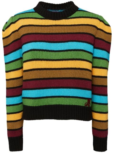 stripe-pattern knitted jumper