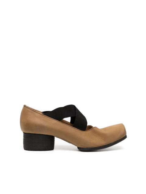 UMA WANG 40mm square-toe leather ballerina shoes