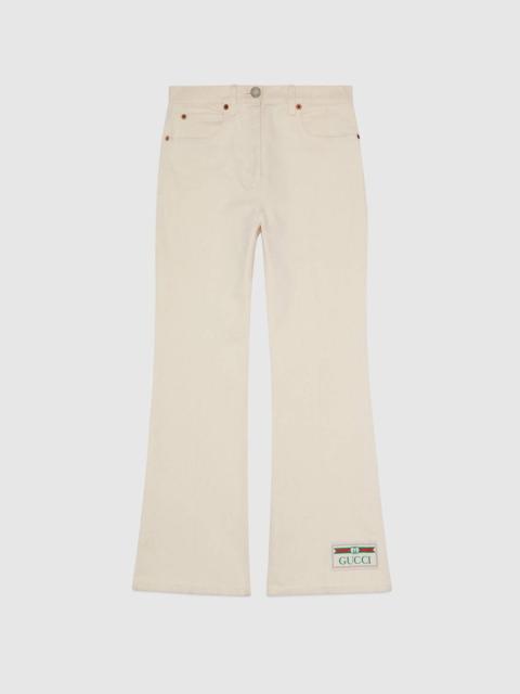 GUCCI Washed cotton pant with Gucci label