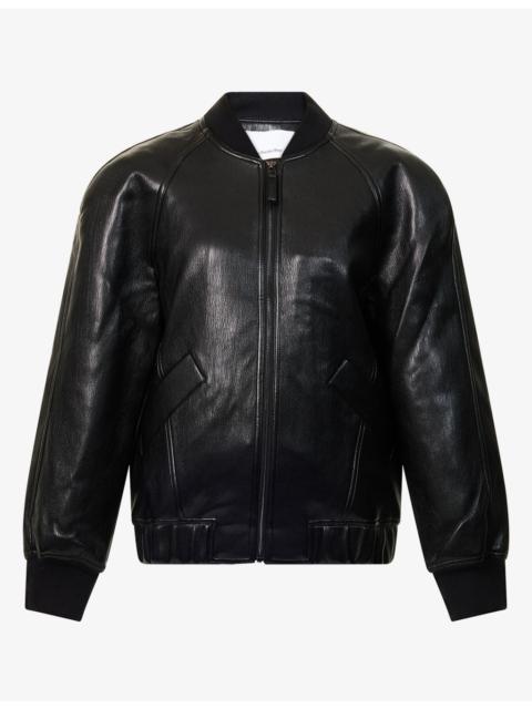 The Frankie Shop Alena Faux-Leather Bomber Jacket