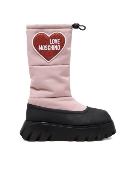 Moschino quilted heart-appliqué boots
