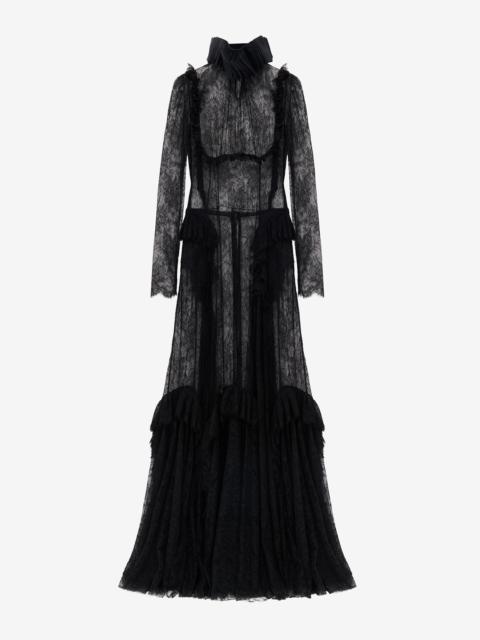 Alexander McQueen Floral Lace Embroidery Evening Dress