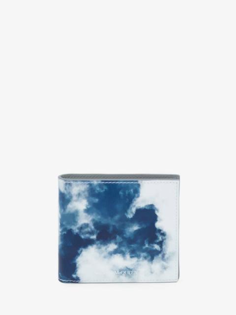 Alexander McQueen Blue Sky Billfold Wallet in White/blue