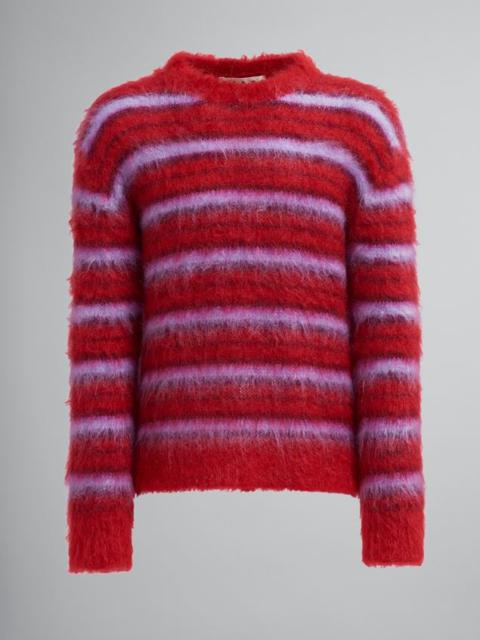 Marni STRIPED BRUSHED MOHAIR SWEATER