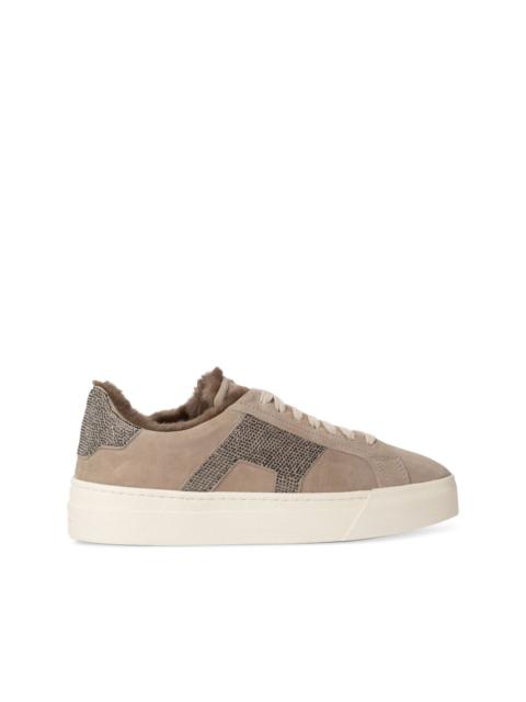 Santoni suede platform sneakers