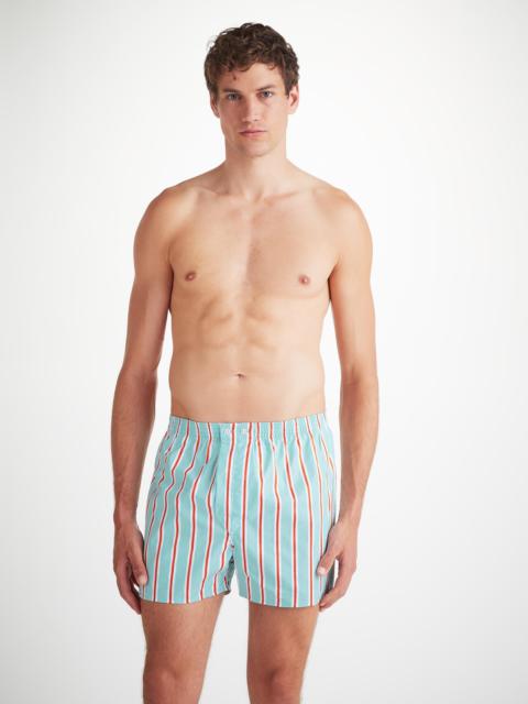 Derek Rose Men's Classic Fit Boxers Royal 223 Cotton Turquoise