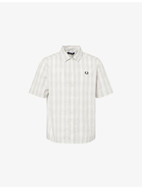 Fred Perry Checked Cotton Seersucker Shirt