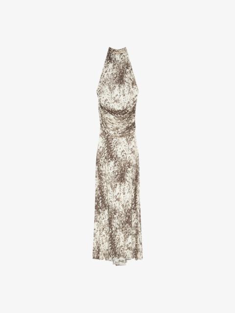 DRAPED DRESS IN JERSEY WITH SNOW LEOPARD PRINT