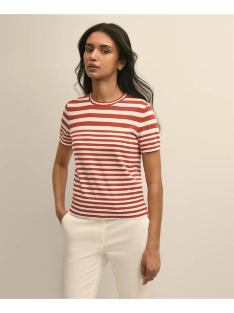 Brooks Brothers Supima® Cotton Variegated Stripe Short-Sleeve Sweater Shell