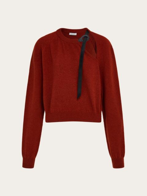 FERRAGAMO Crew neck sweater with cut-out detail