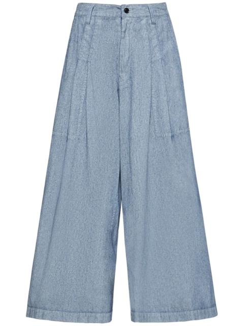 Yohji Yamamoto Coated denim wide jeans