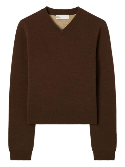 TORY BURCH V-neck wool-cashmere blend sweater