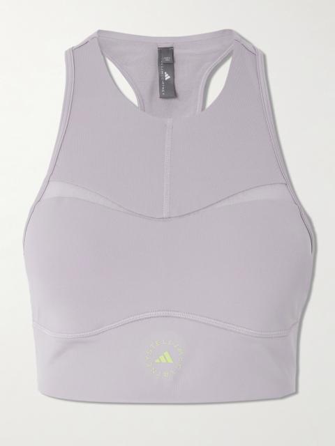 adidas Truepurpose Perforated Logo-appliquéd Recycled Stretch-jersey Sports Bra