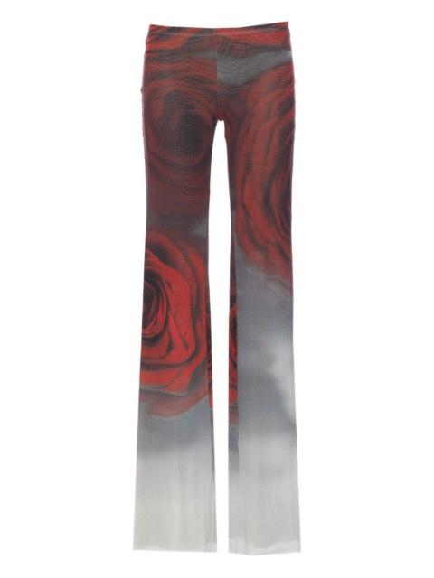 Jean Paul Gaultier rose-print mesh trousers