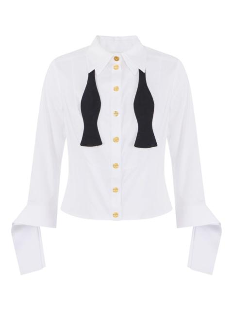 ELISABETTA FRANCHI bow-tie poplin shirt