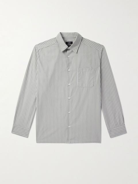 A.P.C. Malo Striped Cotton Shirt Gray