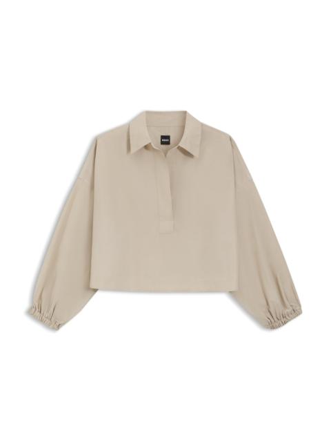 BOSS RELAXED-FIT BLOUSE IN A COTTON BLEND