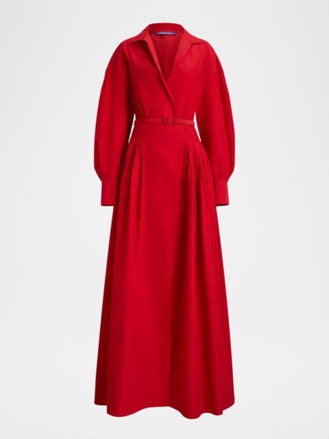 Ralph Lauren Daley Cotton-Blend Poplin Evening Shirtdress