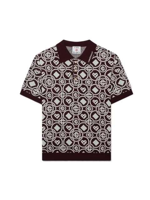 CASABLANCA Monogram Cotton Knit Polo shirt | Casablanca Paris