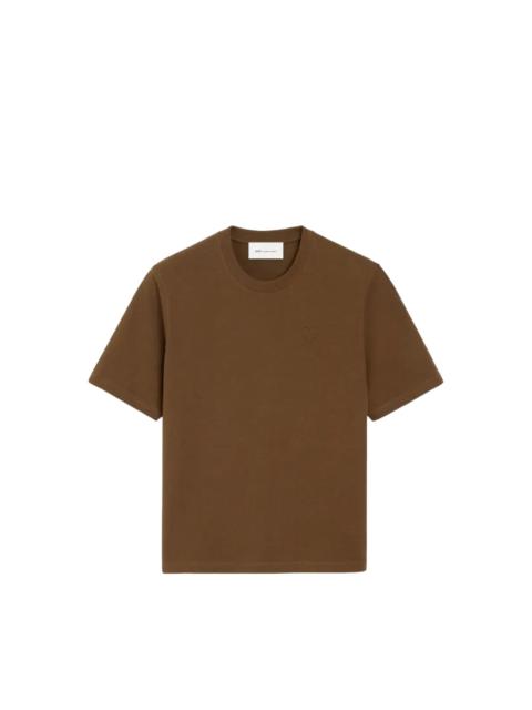 AMI Paris COTTON T-SHIRT WITH EMBOSSED AMI DE COEUR