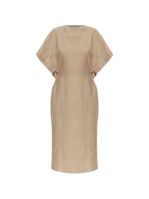 JACQUEMUS back-slit linen midi dress
