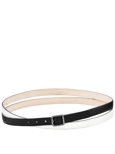 Longchamp Fall/Winter 2023 Collection Ladies' belt Black/White - Leather